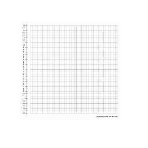 Large 3.5' x 3.5' Dry-Erase Magnet, XY Axis, 1" Squares with Vertical Number Line 