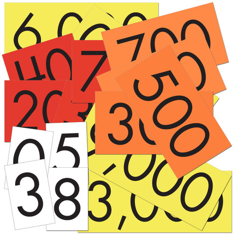 Sensational Math 4-Value Whole Numbers Place Value Cards 12-Pack