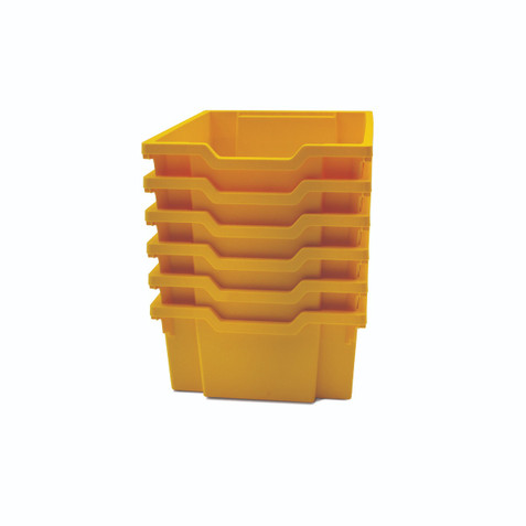 Gratnells Deep F2 Tray, Sunshine Yellow, 12.3"x16.8"x5.9", Heavy Duty School, Industrial & Utility Bins, Pack of 6 (F0202P6)