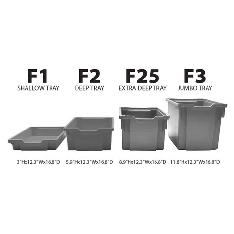 Gratnells Deep F2 Tray, Plum Purple, 12.3"x16.8"x5.9", Heavy Duty School, Industrial & Utility Bins, Pack of 6 (F0205P6)