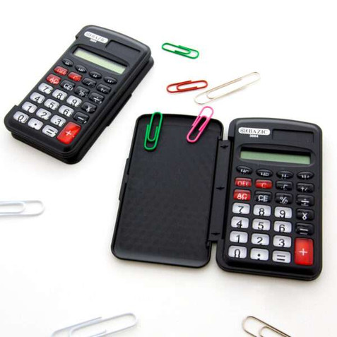 8-Digit Pocket Size Calculator w/ Flip Cover 24 Packs 222604