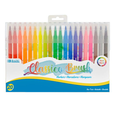20 Colors Classico Brush Markers 12 Pack 