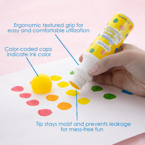 6 Colors Washable Dot Markers 12 Packs