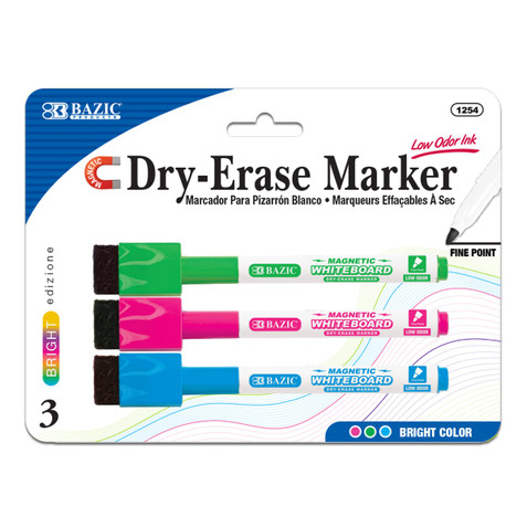 Bright Colors Magnetic Dry-Erase Markers (3/Pack) 24 Pack