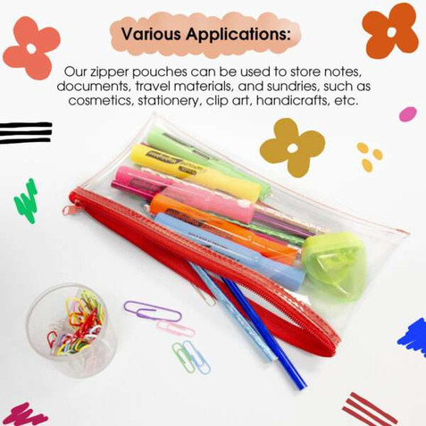 11" x 5" Clear Pencil Pouch 24 Pack | Geyer Instructional Products