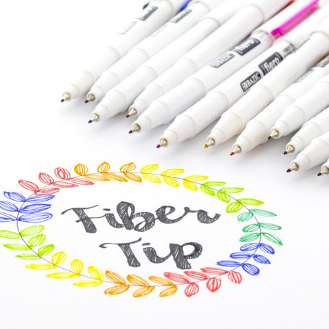 12 Color Fiero Fiber Tip Fineliner Pen 12 Packs