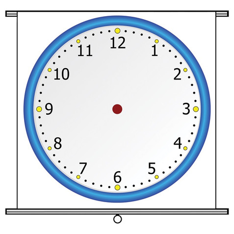 Pull-Down Dry Erase Chart - Blank Clock Face 