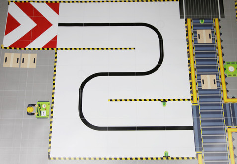 BrainStorm STEM Education Robotics Activity Mat: Advanced Robot Factory, 80" x 44.75" With Game Pieces