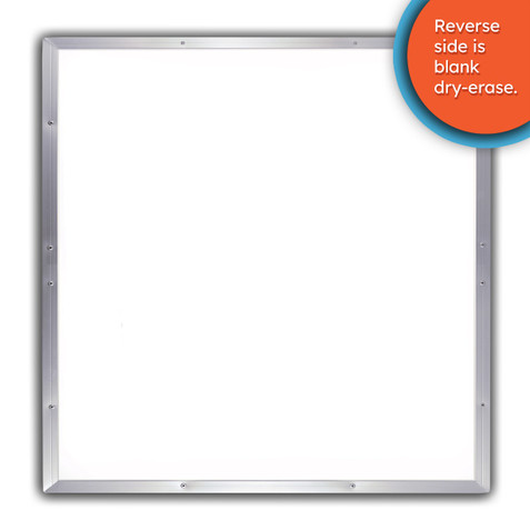 Polar Graph Radian, PI Unit Circle Dry Erase Board, 4' x 4', Aluminum Frame