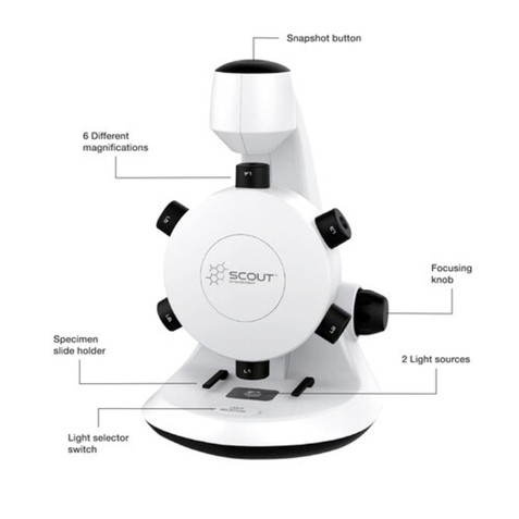 Scout Digital STEM Microscope with Six Magnification Lenses