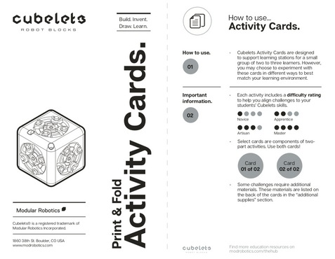 Cubelet Activity Cards