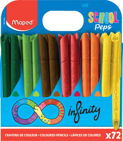 Color'Peps Infinity PlastiClean Colored Pencils School Pack x72, 20 ...