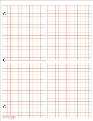 4 Quadrant Graph Paper, 1/4