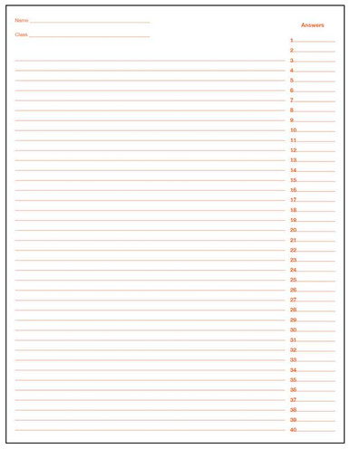 Lined Answer Paper | Geyer Instructional Products