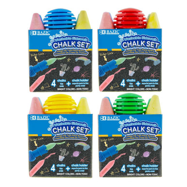 4 Jumbo Sidewalk Chalks & 1 Chalk Holder 24 Packs | Geyer