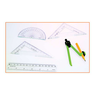 Math Tool Set with Ruler, Triangles, Protractor & Compass | Geyer ...