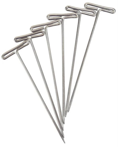 Dissecting Pins, Nickel-Plated Steel, T-Shaped, 1.5 in., 1/2 Pound Box