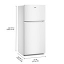 Réfrigérateur à congélateur supérieur Whirlpool® avec refroidissement à couverture totale - 14 pi cu et 28 po WRTX3314TW