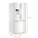 Whirlpool® Réfrigérateur à portes françaises - 30 po - 20 pi cu WRF560SEHW
