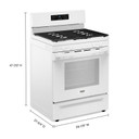 Whirlpool® Cuisinière au gaz autonettoyante avec mode sans préchauffage de 30 po WFGS3530RW