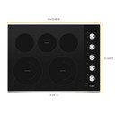 Whirlpool® Table de cuisson électrique en vitrocéramique avec deux éléments radiants doubles - 30 po WCE77US0HS