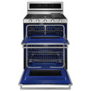 Kitchenaid® Cuisinière au gaz à four double à convection avec 5 brûleurs - 30 po KFGD500ESS