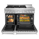 Cuisinière commerciale intelligente au gaz KitchenAid® avec plaque chauffante, 48 po KFGC558JSS