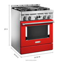 Cuisinière commerciale intelligente au gaz KitchenAid®, 4 brûleurs, 30 po KFGC500JPA