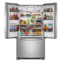 Kitchenaid® Réfrigérateur à portes françaises à profondeur de comptoir et distributeur intérieur de 20 pi cu, 26 po KRFC136RPS