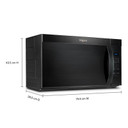 Whirlpool® Four à micro-ondes à hotte intégrée avec une puissance de cuisson de 900 watts de 30 po et 1,7 pi cu YWMMS3130RB