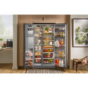Kitchenaid® Réfrigérateur côte à côte à profondeur de comptoir, avec distributeur d’eau et de glaçons extérieur et fini PrintShield™ - 20.8 pi cu KRSC536RPS