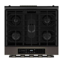 Kitchenaid® Cuisinière au gaz coulissante intelligente avec modes de cuisson à convection et brûleur 2 en 1 - 5 pi cu KSGS530SBE