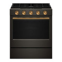 Kitchenaid® Cuisinière au gaz coulissante intelligente avec modes de cuisson à convection et brûleur 2 en 1 - 5 pi cu KSGS530SBE