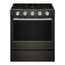 Kitchenaid® Cuisinière au gaz coulissante intelligente avec modes de cuisson à convection et brûleur 2 en 1 - 5 pi cu KSGS530SBE