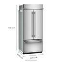 Kitchenaid® Réfrigérateur à portes françaises et congélateur inférieur - 36 po - 20.8 pi cu KBFN536SPS