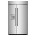 Kitchenaid® Réfrigérateur côte à côte encastré avec distributeur d’eau et de glaçons extérieurs et remplissage mesuré - 48 po - 29.4 pi cu KBSD748SPS
