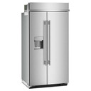 Kitchenaid® Réfrigérateur côte à côte encastré avec distributeur d’eau et de glaçons extérieur et remplissage mesuré - 42 po - 25.1 pi cu KBSD742SPS