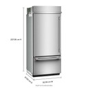 Kitchenaid® Réfrigérateur encastré à congélateur inférieur avec intérieur platine - 36 po - 20.8 pi cu KBBL336SPS