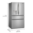 Réfrigérateur à portes françaises Whirlpool® à capacité familiale et tiroir à températures flexibles de 29 pi cu WRMF3636SZ