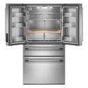 Kitchenaid® Réfrigérateur à portes françaises avec distributeur d’eau et de glaçons intérieur et tiroir réfrigéré pleine largeur FreshChill™ - 30 pi cu KRMF336SPS