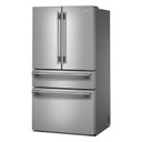 Kitchenaid® Réfrigérateur à portes françaises avec distributeur d’eau et de glaçons intérieur et tiroir réfrigéré pleine largeur FreshChill™ - 30 pi cu KRMF336SPS