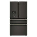 Kitchenaid® Réfrigérateur à portes françaises avec distributeur d’eau et de glaçons extérieur et tiroir réfrigéré pleine largeur FreshChill™ - 29 pi cu KRMF436SBE