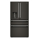 Kitchenaid® Réfrigérateur à portes françaises avec distributeur d’eau et de glaçons extérieur et tiroir réfrigéré pleine largeur FreshChill™ - 29 pi cu KRMF436SBE