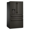 Kitchenaid® Réfrigérateur à portes françaises avec distributeur d’eau et de glaçons extérieur et tiroir réfrigéré pleine largeur FreshChill™ - 29 pi cu KRMF436SBE