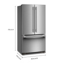 Kitchenaid® Réfrigérateur à portes françaises, profondeur de comptoir et distributeur intérieur de 20 pi cu - 36 po KRFC136SPS