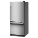 Kitchenaid® Réfrigérateur à congélateur inférieur et profondeur standard avec porte à charnière à droite de 19 pi cu - 30 po KRBR130SPS
