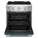 Kitchenaid® Cuisinière bicombustible de style commercial à 4 brûleurs avec mode de friture à air sans préchauffage de 30 po KFDS930SAG