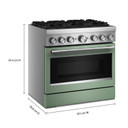 Kitchenaid® Cuisinière bicombustible de style commercial à 6 brûleurs avec mode de friture à air sans préchauffage de 36 po KFDS936SDC