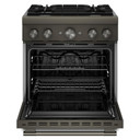 Cuisinière bicombustible de style commercial à 4 brûleurs avec mode de friture à air sans préchauffage KitchenAid® de 30 po KFDS930SBE