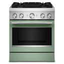 Kitchenaid® Cuisinière bicombustible de style commercial à 4 brûleurs avec mode de friture à air sans préchauffage de 30 po KFDS930SDC